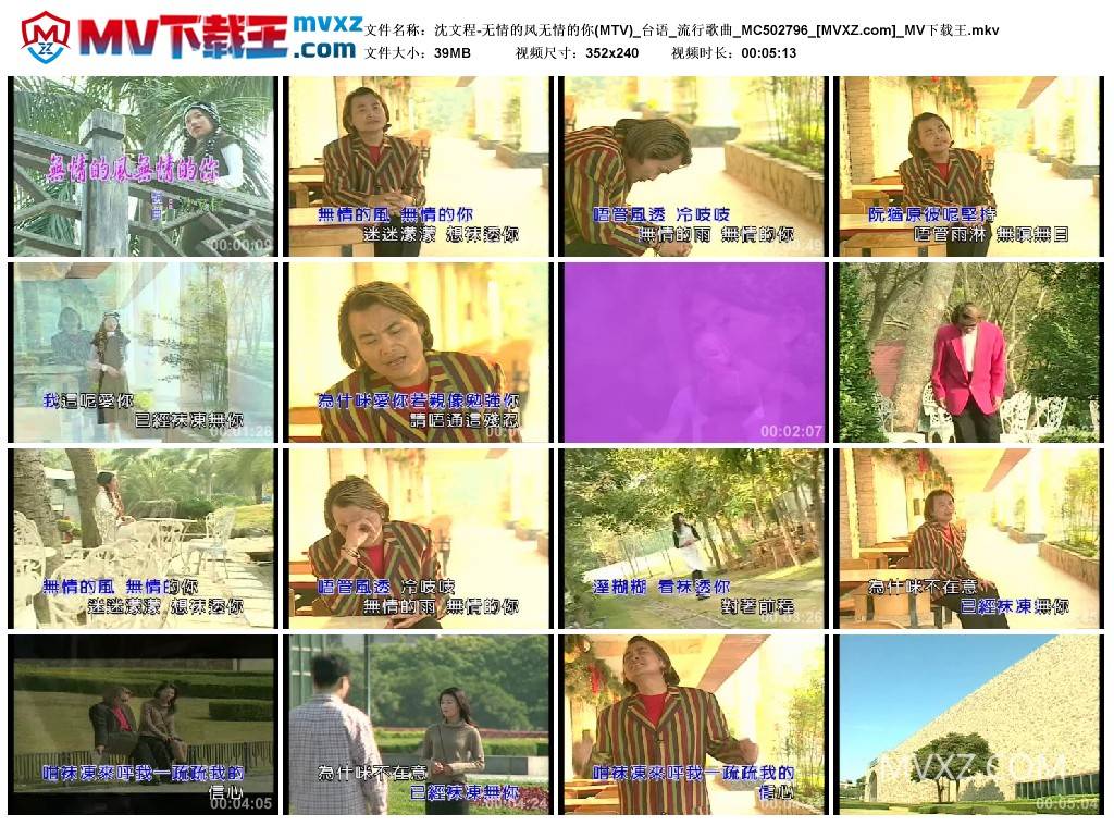 沈文程-无情的风无情的你(MTV)_台语_流行歌曲_MC502796